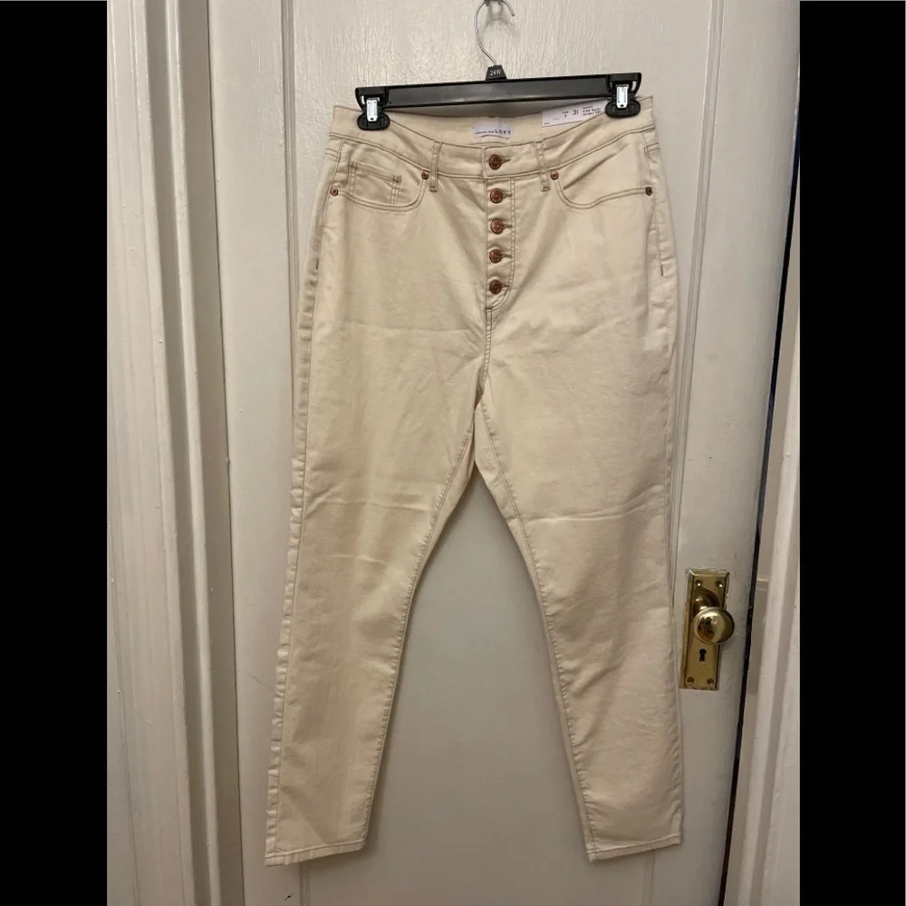 NWT Loft button front curvy skinny high waist jeans